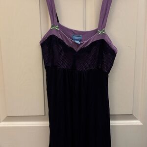 🎆Purple and Black Sleeveless Nightgown
